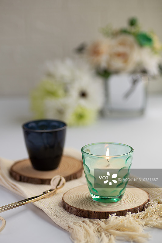 玻璃罐蜡烛图片素材