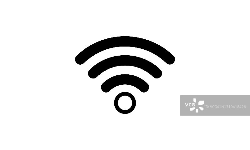 无线网络信号图标，WIFI扁平矢量图图片素材