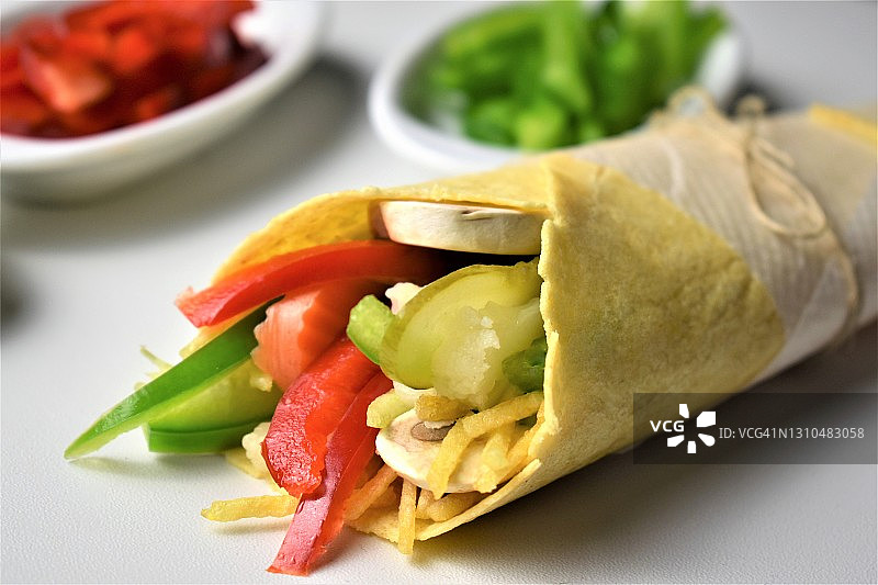 素食墨西哥卷饼图片素材
