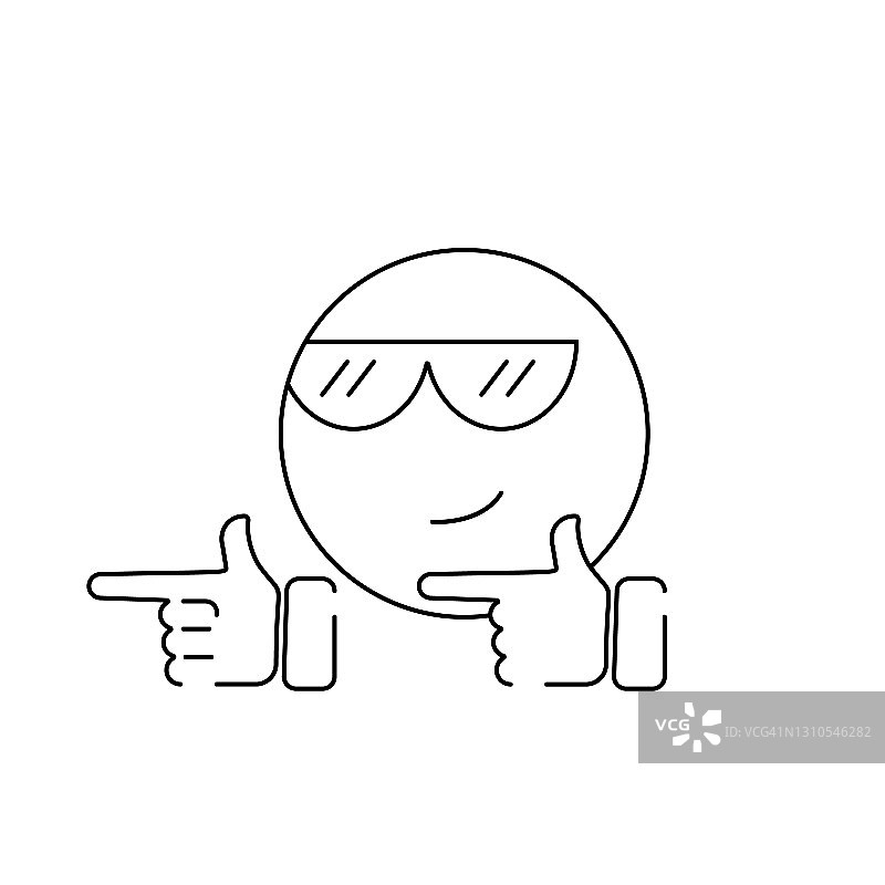 酷炫表情符号，手和太阳镜图片素材