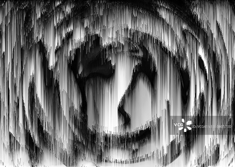 抽象黑白圆形噪点故障背景图片素材