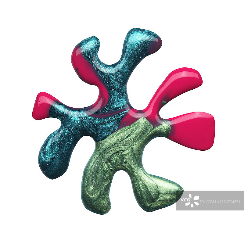 白色背景上的彩色指甲油斑点图片素材