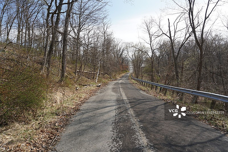 杂草丛生的废弃道路图片素材