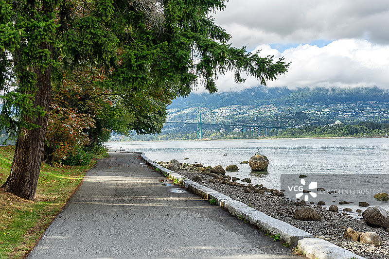 斯坦利公园海堤小路图片素材