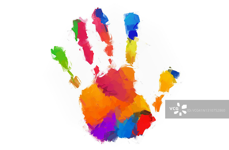 白色背景上的手印图片素材