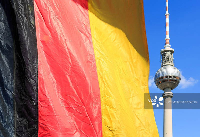 带有柏林电视塔的德国国旗图片素材