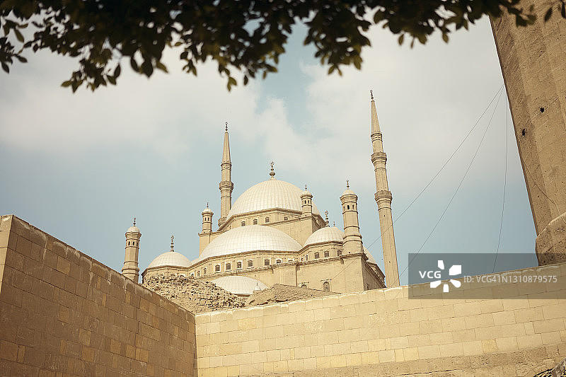 埃及开罗穆罕默德·阿里清真寺城堡的壮丽建筑图片素材