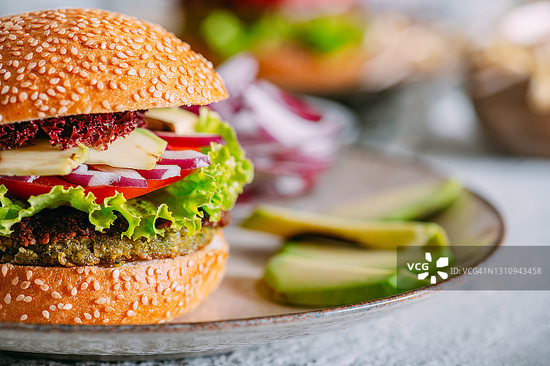 纯素汉堡图片素材