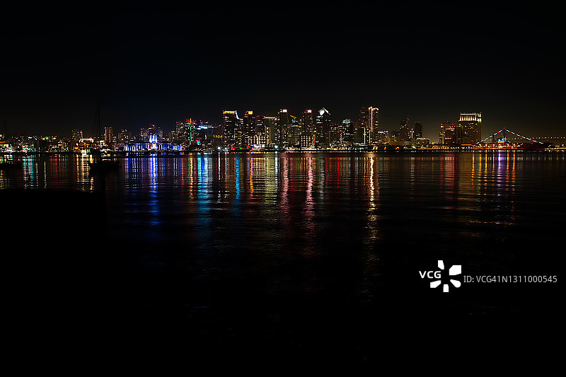 圣地亚哥市中心夜景图片素材