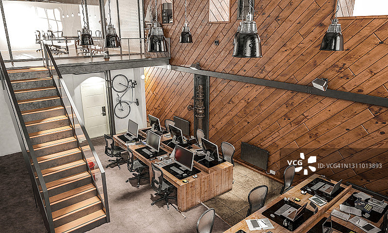 开放式小木屋办公室图片素材