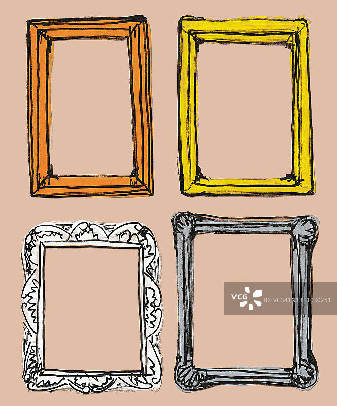 手绘相框插画图片素材