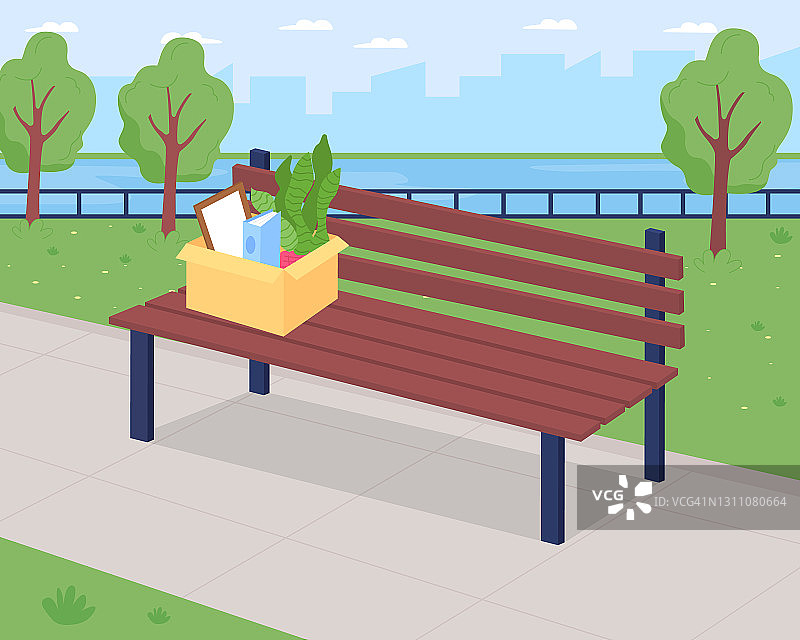 被解雇的扁平风矢量插画图片素材