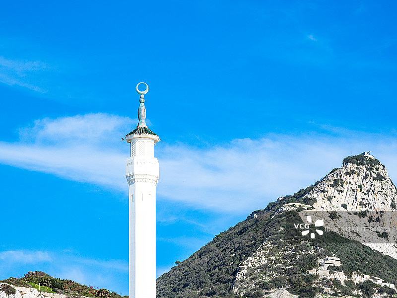 直布罗陀欧罗巴角的易卜拉欣·阿勒-易卜拉欣清真寺图片素材