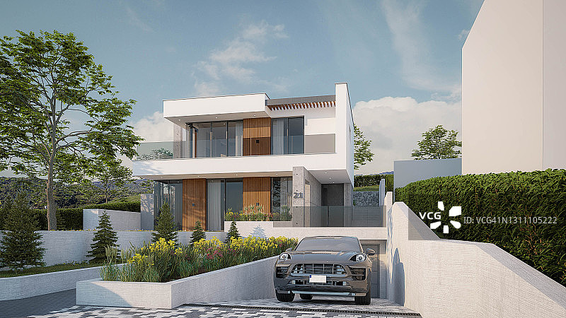 房屋的计算机生成图像：建筑可视化，3D渲染，室内设计图片素材