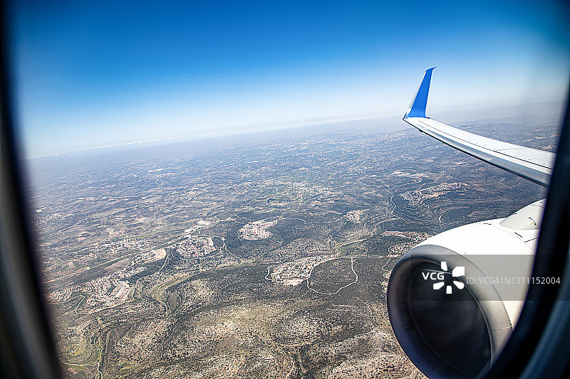 从商用飞机看到的乘客视角图片素材