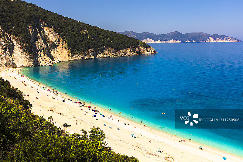 希腊凯法利尼亚岛米尔托斯海滩——希腊最受欢迎的海滩之一图片素材