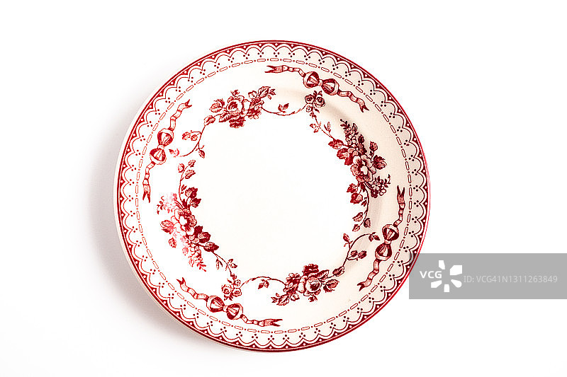 白色背景上的空盘子俯视图图片素材