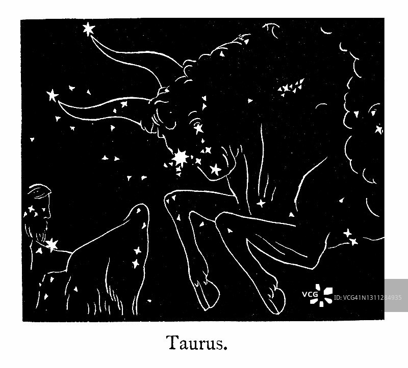 金牛座天文古版画图片素材