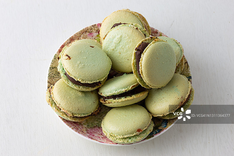 法式粉色马卡龙蛋糕图片素材