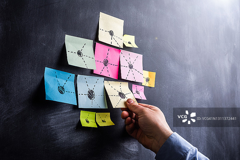 便利贴上的社交网络图片素材