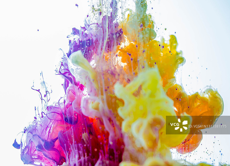 水中丙烯颜料微距摄影图片素材