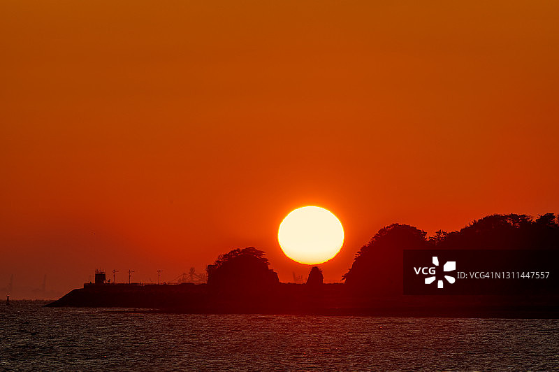 韩国唐津市外木村的日出图片素材