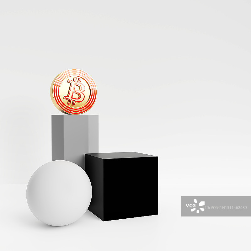 比特币图标几何物体静物图片素材
