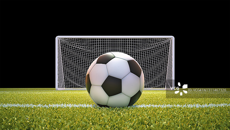 足球场上的足球，插图图片素材