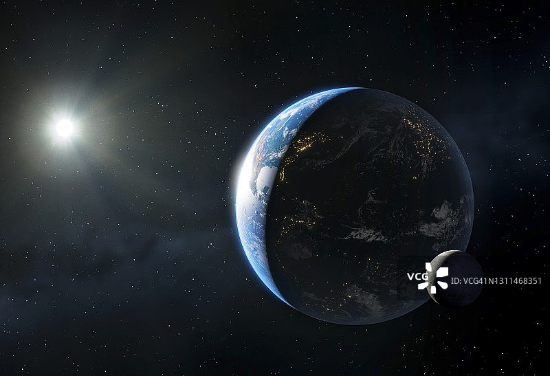 地球和月球景观图片素材