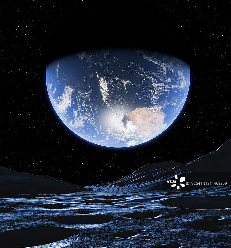 从月球看地球图片素材