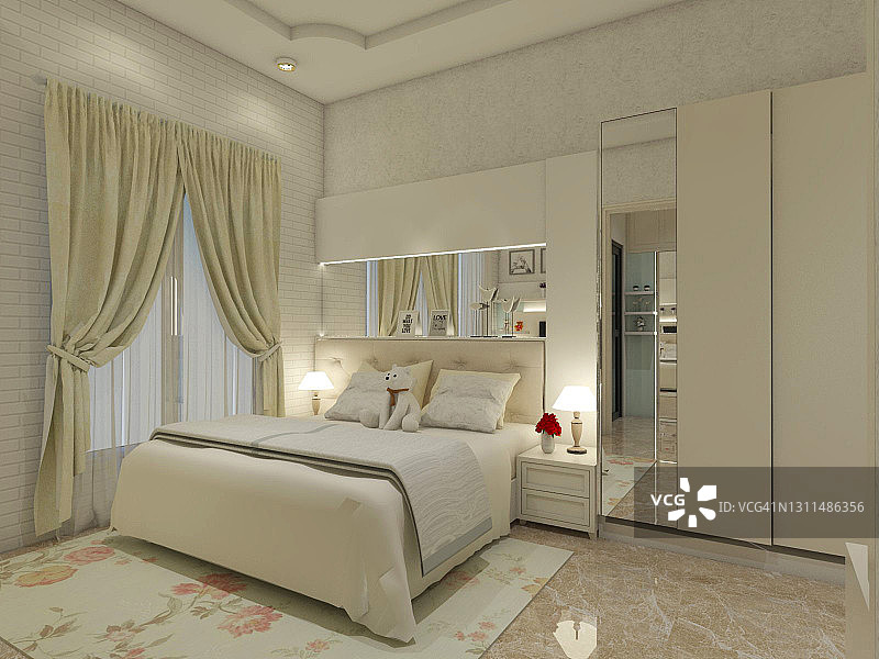 破旧别致风格的主卧室设计图片素材