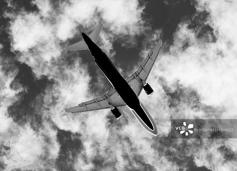 天空中的客机图片素材