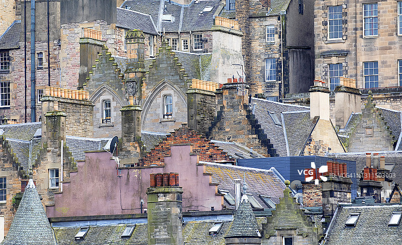 城市屋顶的抽象景观图片素材