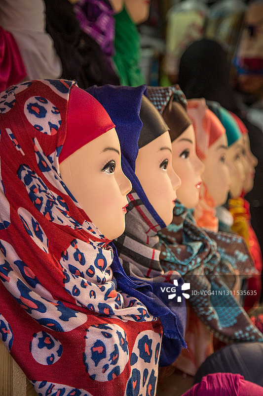 头巾模特图片素材