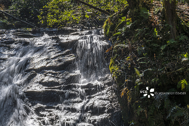 日本志贺草津瀑布飞溅图片素材