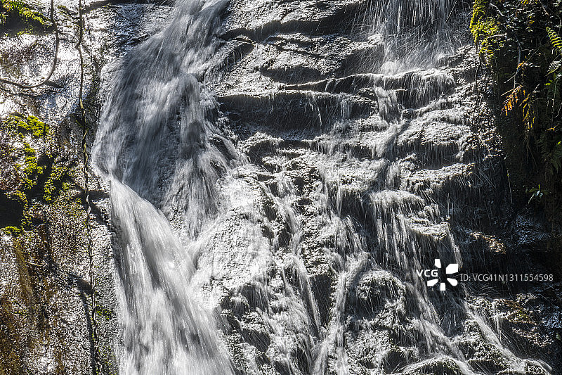 日本志贺草津瀑布飞溅图片素材