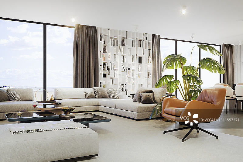 现代豪华海景度假屋图片素材