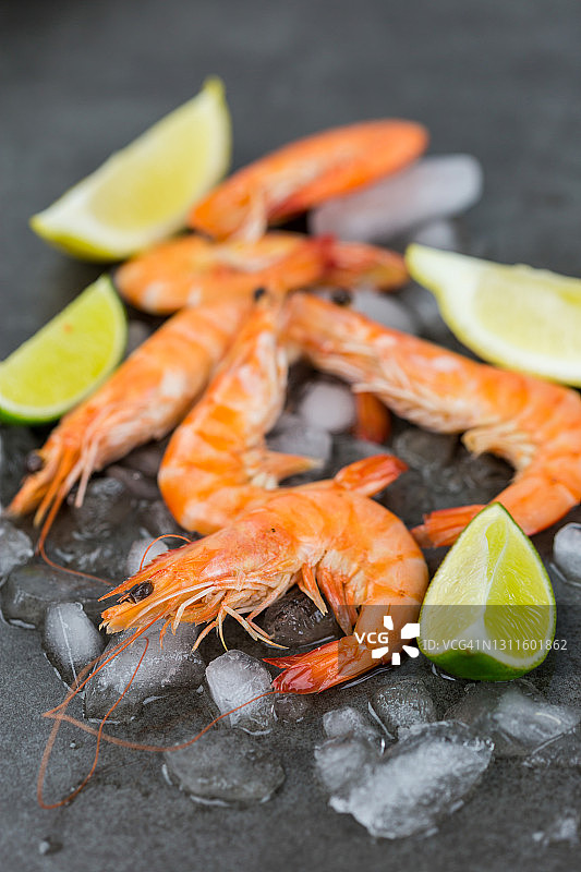 新鲜虾的静物特写图片素材