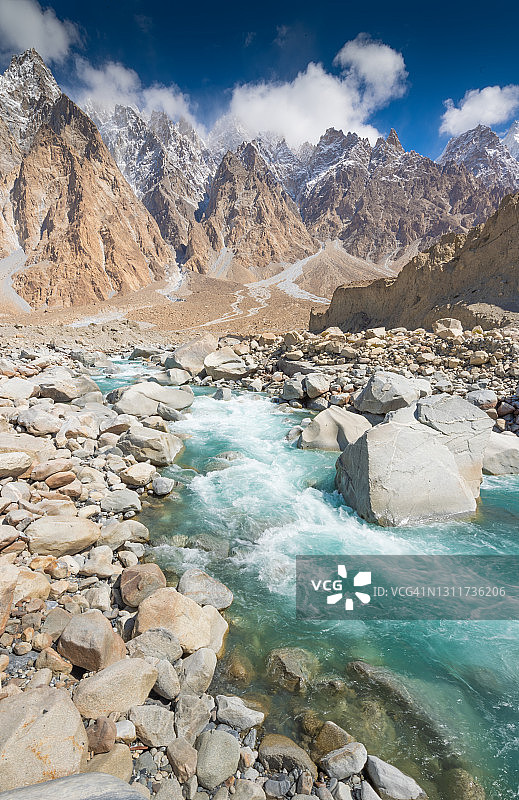 巴基斯坦河流自然风光竖版摄影图片素材