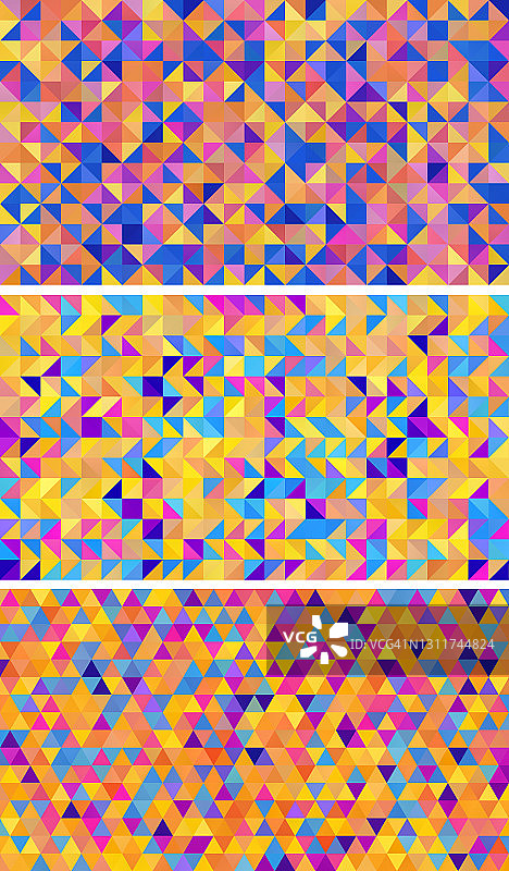 彩色抽象几何三角形图案背景图片素材