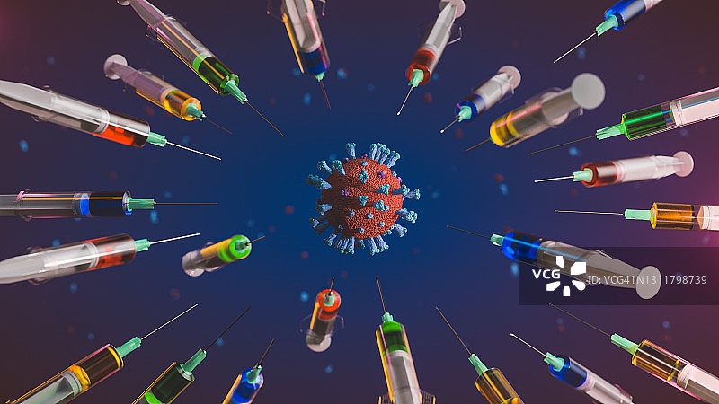 新冠疫苗竞争概念图片素材
