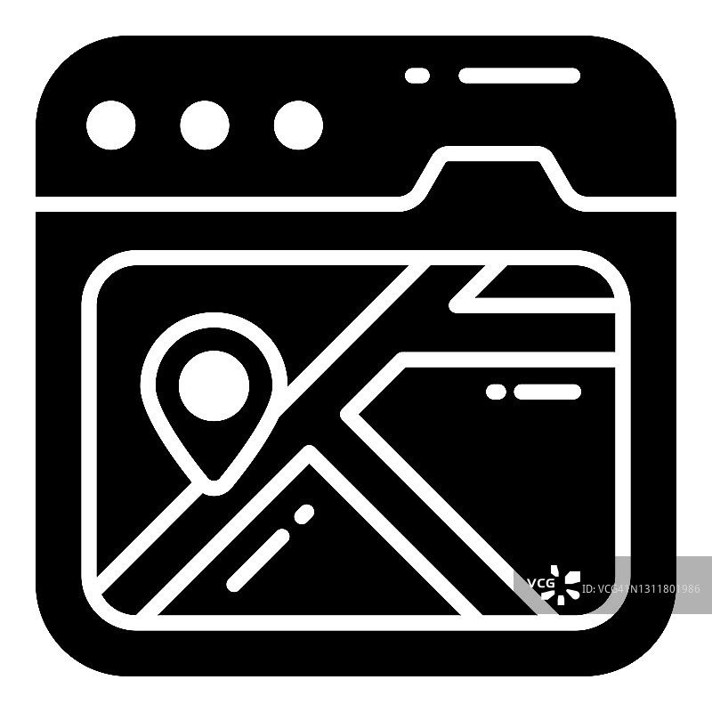 导航系统标志符号图标，地图和定位图标图片素材