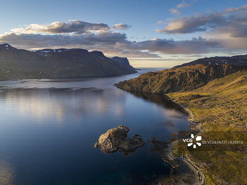加拿大拉布拉多海岸鸟瞰图图片素材