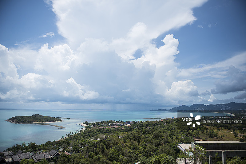 苏梅岛查汶海滩鸟瞰图，素叻他尼，泰国图片素材