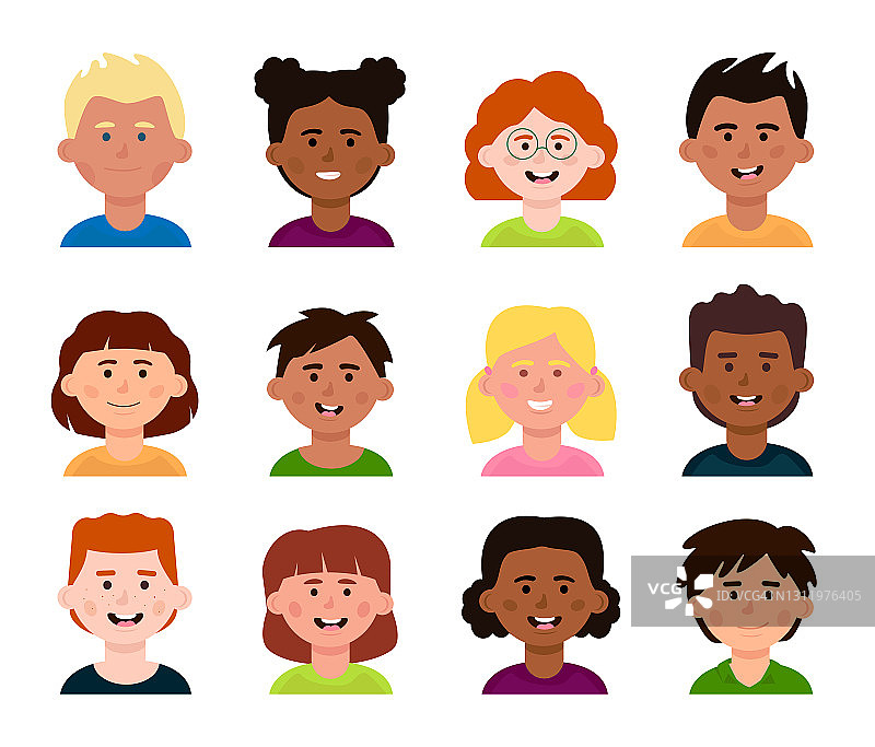 不同儿童的头像合集图片素材