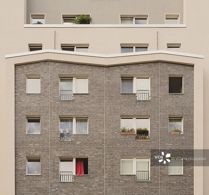 柏林城市对称板楼住宅图片素材