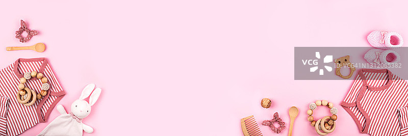 粉色背景新生儿用品banner图片素材