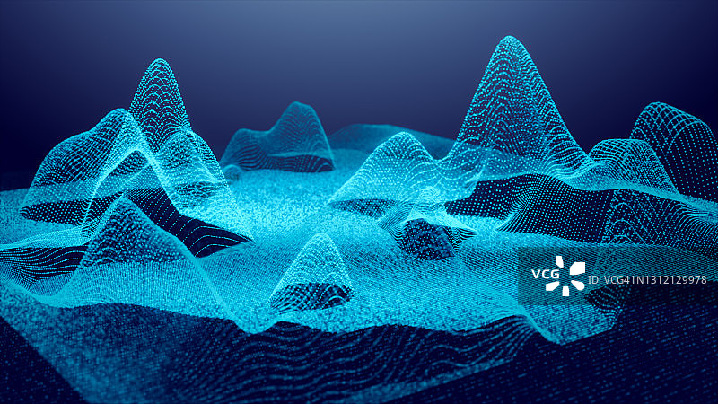3D渲染未来主义抽象背景蓝色动态图形数字设计图片素材