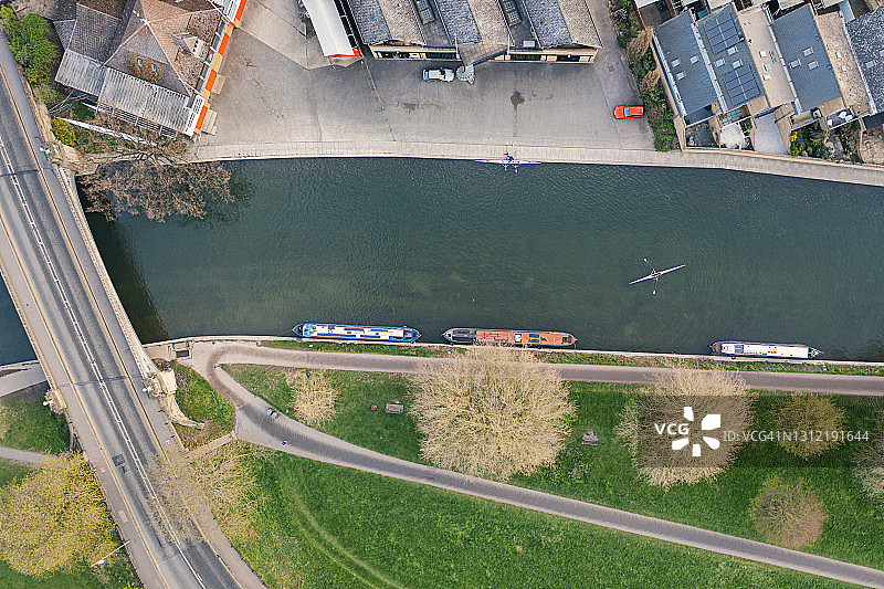 航拍河流图片素材