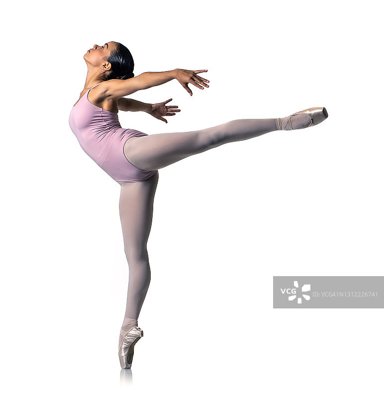 芭蕾舞演员的阿拉贝斯克舞姿图片素材